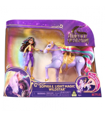 Unicorn Academy Leucht-Einhorn und Sophia & Wildstar Figur 11 cm