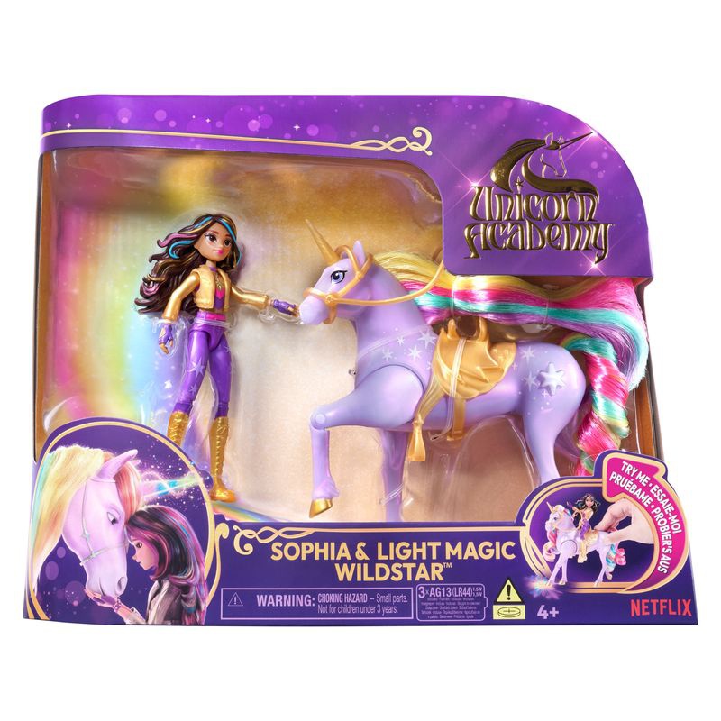 Unicorn Academy Leucht-Einhorn und Sophia & Wildstar Figur 11 cm