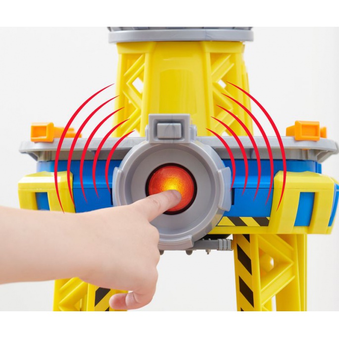 Vorteilhaftes Paket: Rubble & Crew interaktiver Kran mit Geräuschen 60 cm + Basisfahrzeug Rubble