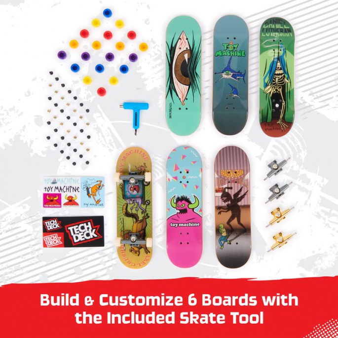Tech Deck Fingerboard 6er Pack mit Zubehör