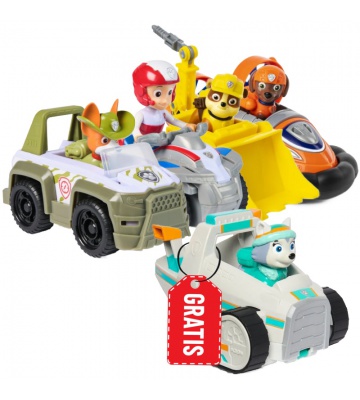 Vorteilhaftes Maxi-Paket mit Grundfahrzeugen der Paw Patrol mit einem kostenlosen Everest-Fahrzeug