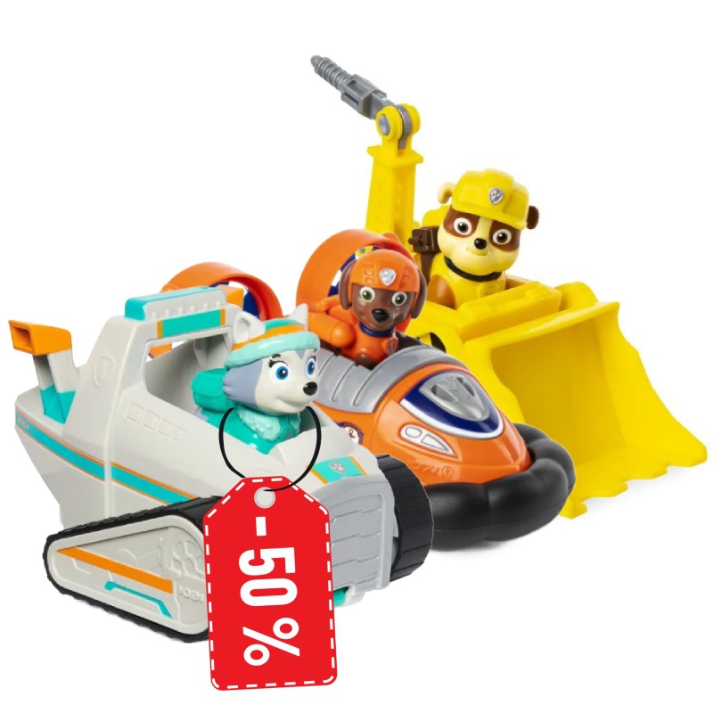 AKTION: Paw Patrol Basisfahrzeuge Rubble und Zuma + Everest zum halben Preis