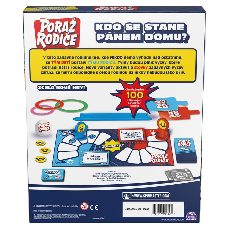 Spin Master Games Gesellschaftsspiel Schlag die Eltern 2025 - tschechische Version