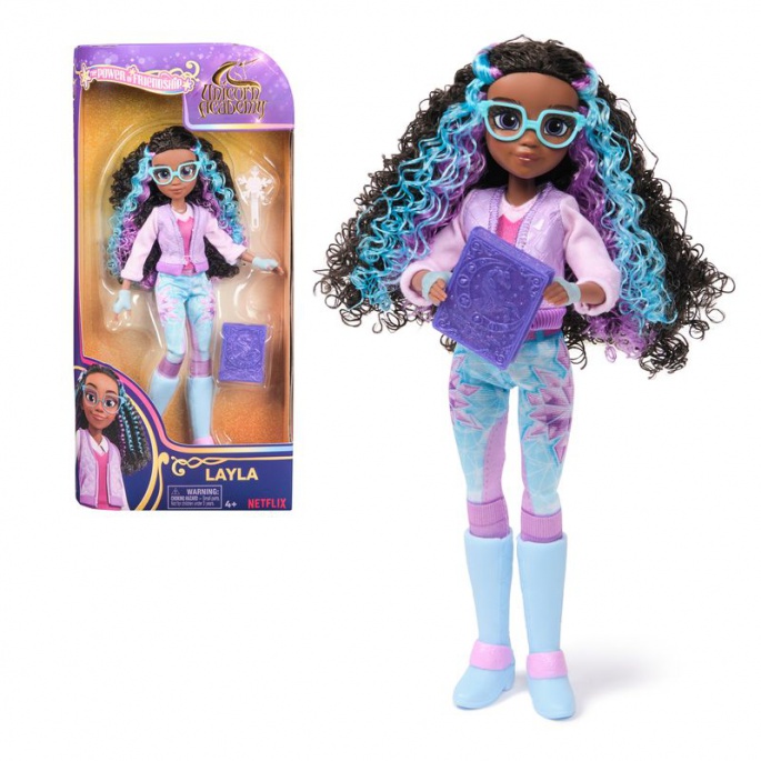 Unicorn Academy Puppe Layla mit Buch 24 cm