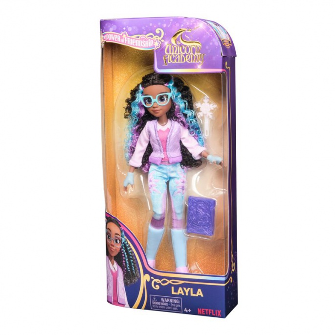 Unicorn Academy Puppe Layla mit Buch 24 cm