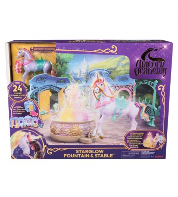 Unicorn Academy große faltbare Pferdestall mit Geräuschen und Einhorn Wildstar