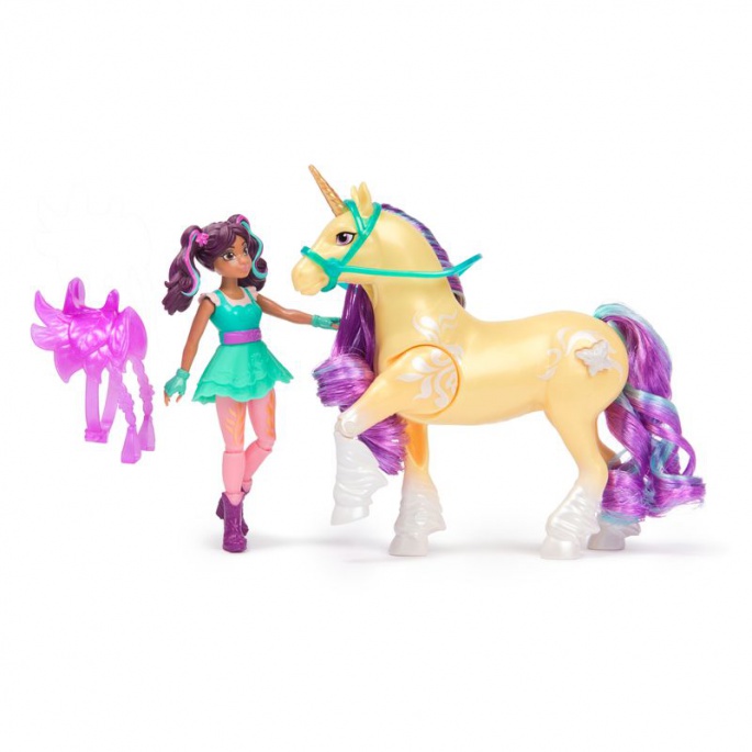 Unicorn Academy Ava und Einhorn Leaf mit leuchtendem Bild