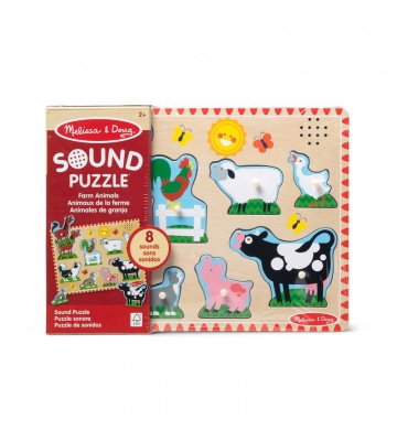 Melissa & Doug Holzpuzzle mit Geräuscheffekten Tiere auf dem Bauernhof