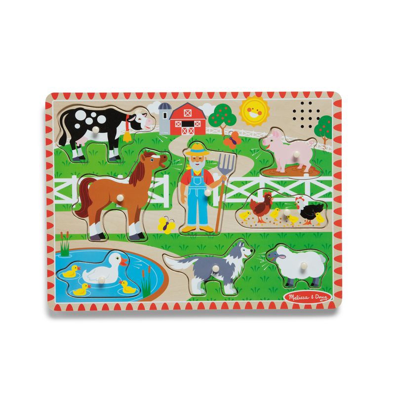 Melissa & Doug Holzpuzzle mit Soundeffekten Old MacDonald Farm