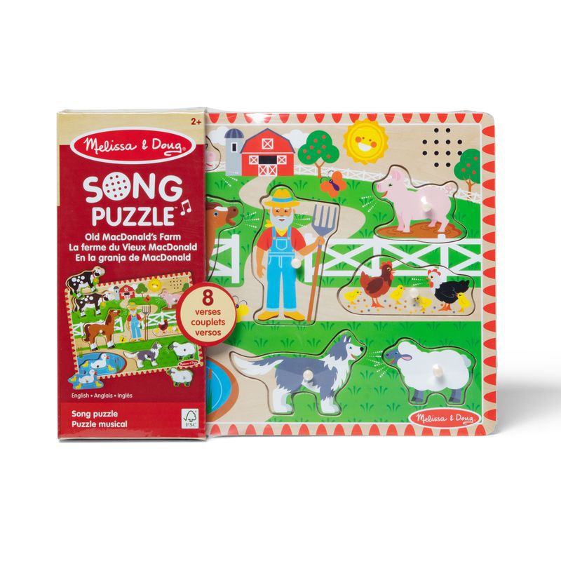 Melissa & Doug Holzpuzzle mit Soundeffekten Old MacDonald Farm