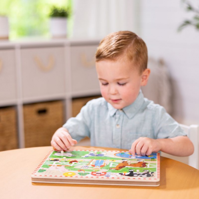 Melissa & Doug Holzpuzzle mit Soundeffekten Old MacDonald Farm