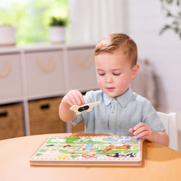 Melissa & Doug Holzpuzzle mit Soundeffekten Old MacDonald Farm