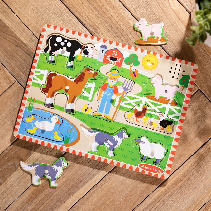Melissa & Doug Holzpuzzle mit Soundeffekten Old MacDonald Farm