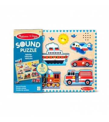 Melissa & Doug Holzpuzzle mit Soundeffekten Verkehrsmittel