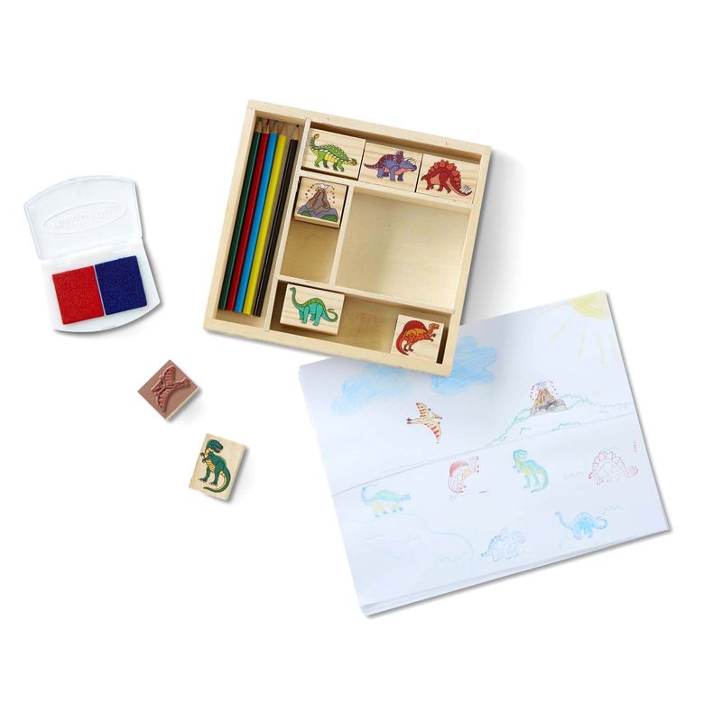 Melissa & Doug Holzstempel mit abwaschbaren Farben Dinosaurier