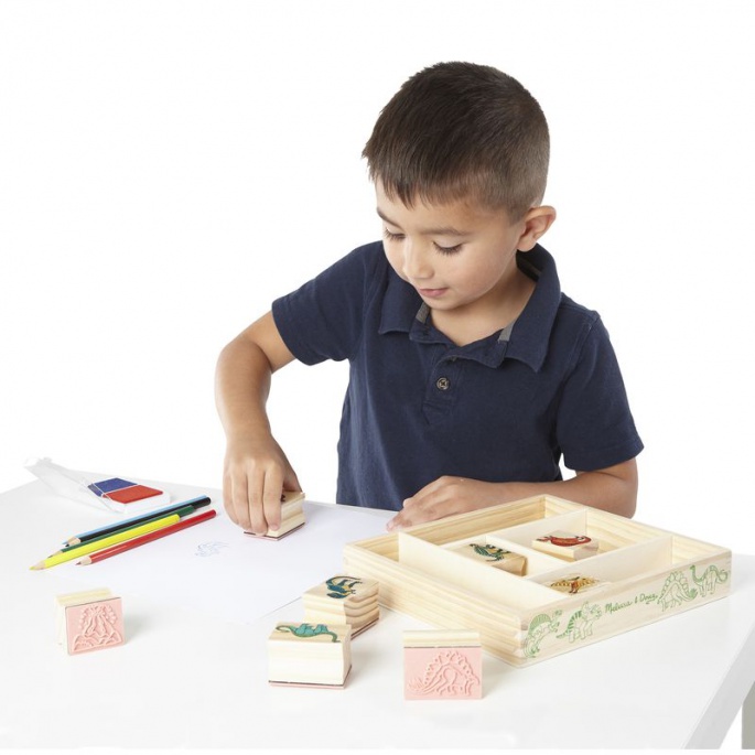 Melissa & Doug Holzstempel mit abwaschbaren Farben Dinosaurier