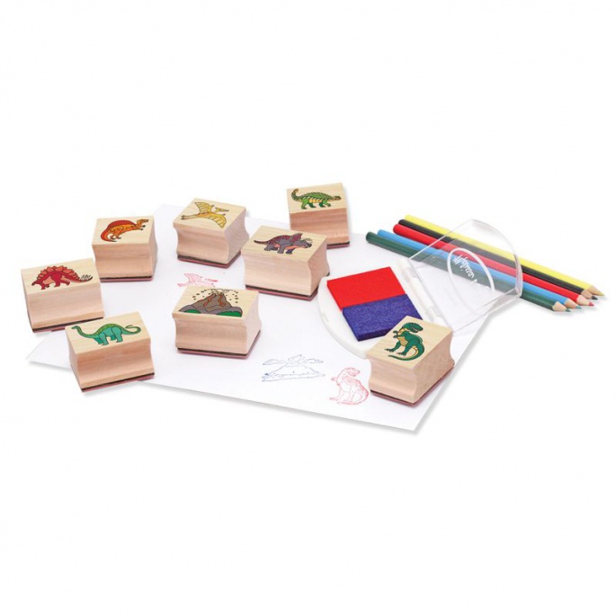 Melissa & Doug Holzstempel mit abwaschbaren Farben Dinosaurier