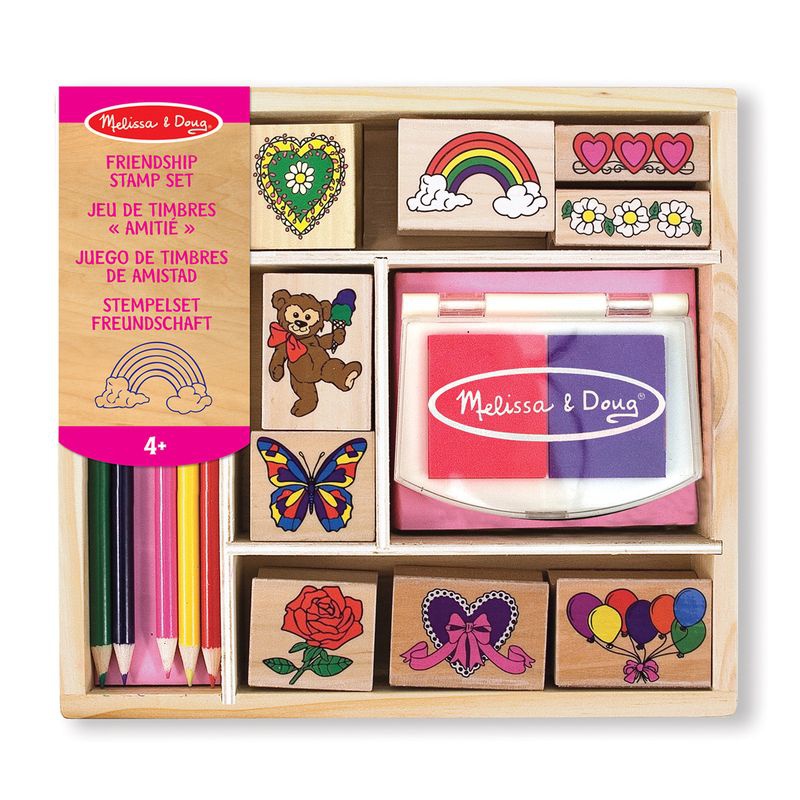 Melissa & Doug Holzstempel mit abwaschbarer Farbe fröhliche Freunde