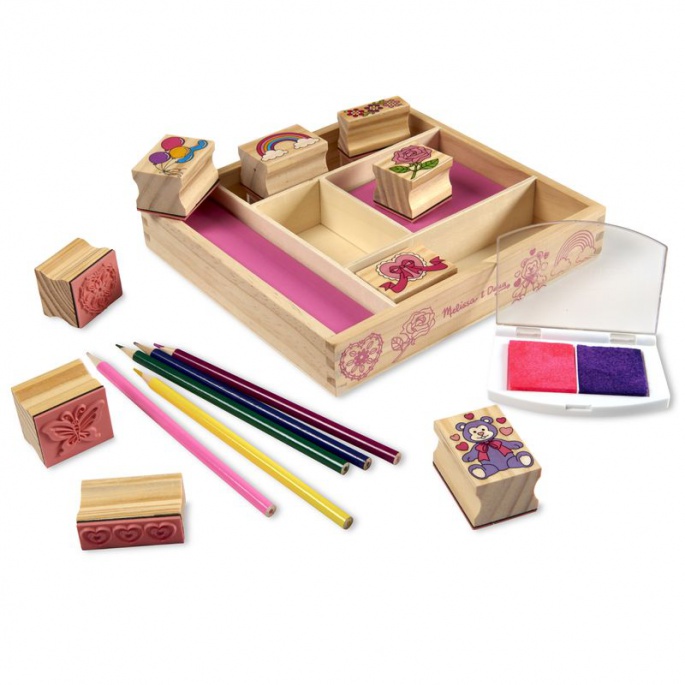 Melissa & Doug Holzstempel mit abwaschbarer Farbe fröhliche Freunde