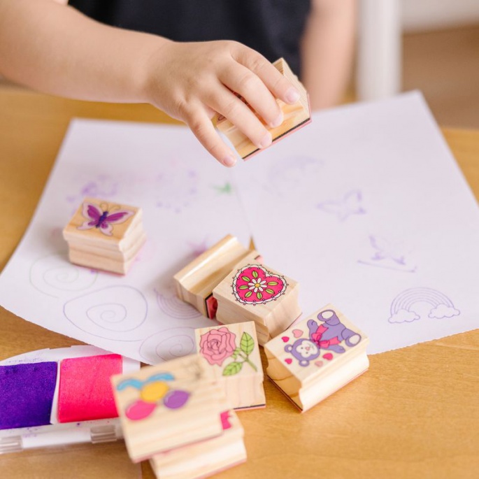 Melissa & Doug Holzstempel mit abwaschbarer Farbe fröhliche Freunde