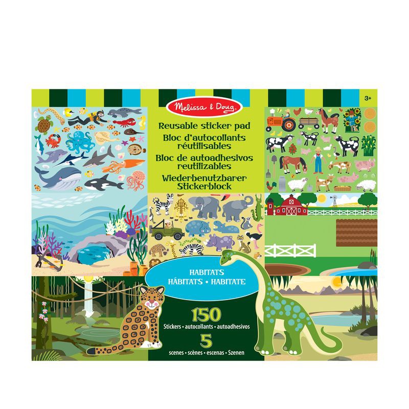Melissa & Doug wiederverwendbare Sticker mit Unterlage - Tierwelt