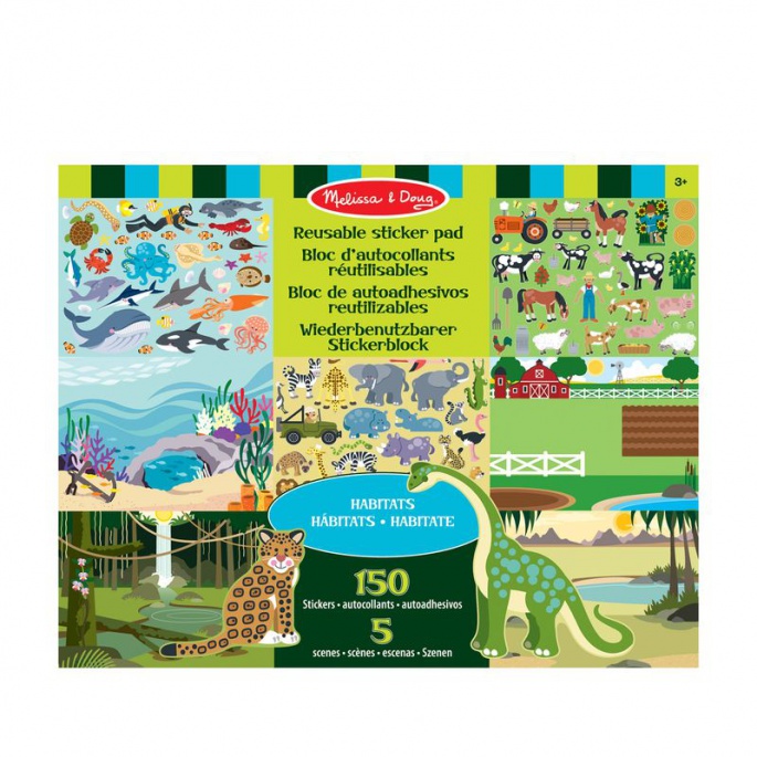 Melissa & Doug wiederverwendbare Sticker mit Unterlage - Tierwelt