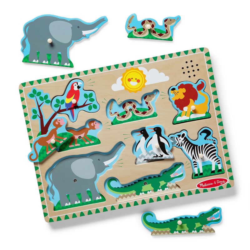 Melissa & Doug Holzpuzzle mit Soundeffekten Zoo-Tiere