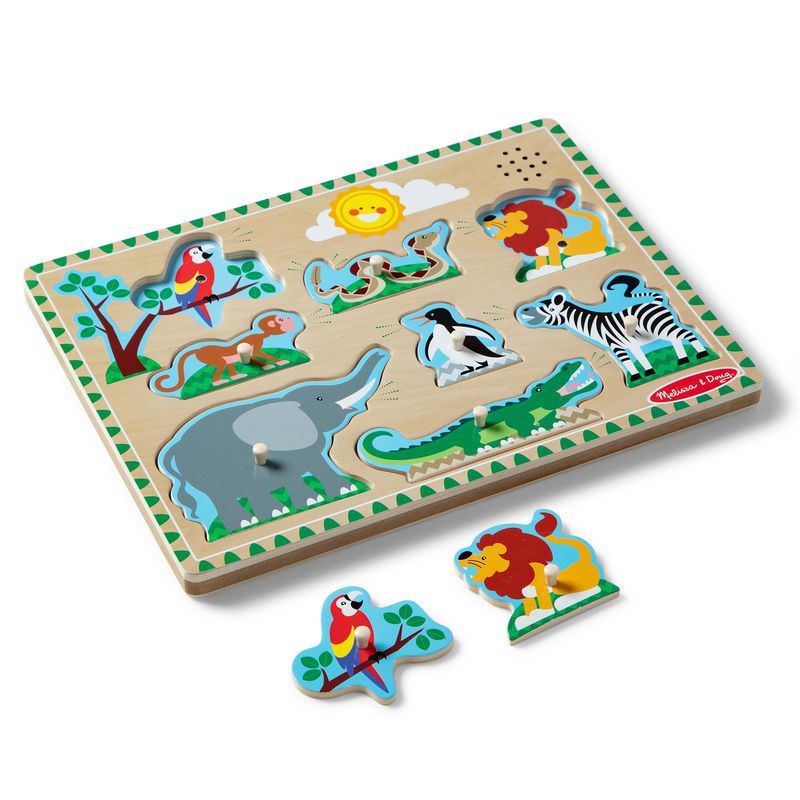 Melissa & Doug Holzpuzzle mit Soundeffekten Zoo-Tiere
