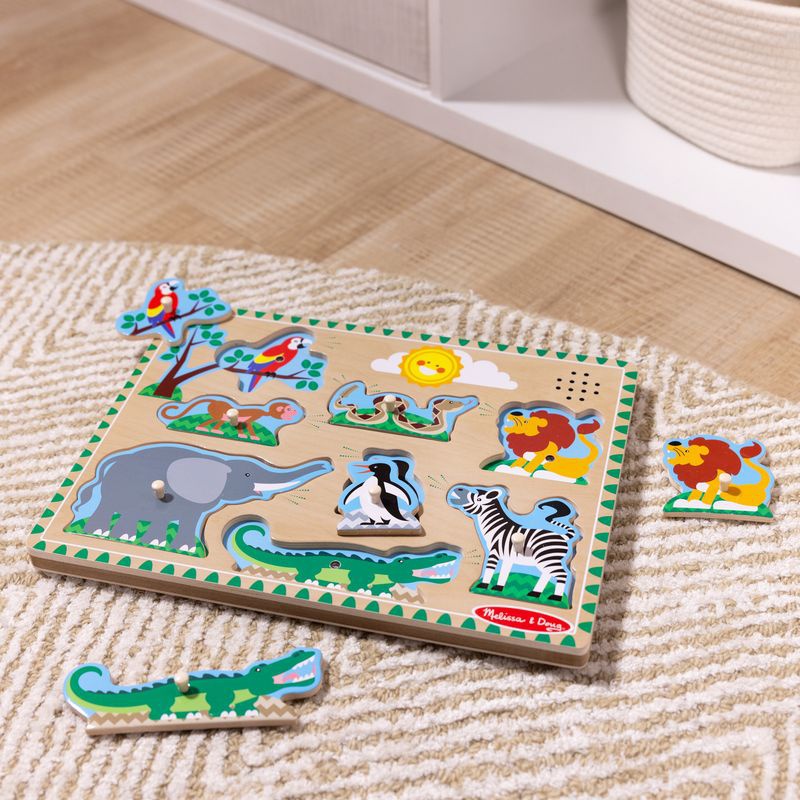 Melissa & Doug Holzpuzzle mit Soundeffekten Zoo-Tiere