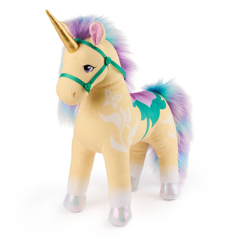 Vorteilsset: Unicorn Academy Plüsch-Einhorn Leaf 38 cm + Halskette mit Ring