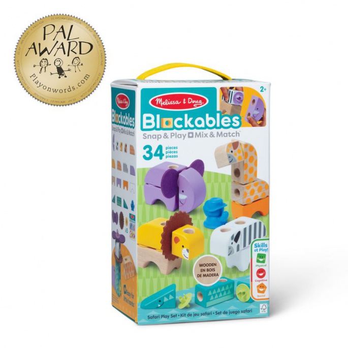 AKTION: Melissa & Doug Blockables Bauset Safari + kostenloses magisches Wasser-Märchen