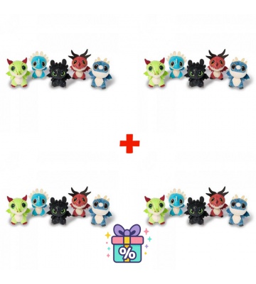 AKTION 3+1 gratis: Drachenzähmen leicht gemacht - 4 Plüschdrachen im Fass zum Preis von 3