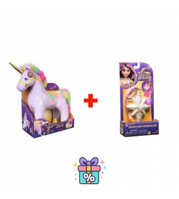 Sparpaket: Unicorn Academy Plüsch Wildstar mit Geräuschen 38 cm + Halskette mit Ring