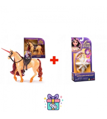 Vorteilset: Unicorn Academy Kämmbarer Einhorn Cinder 24 cm + Halskette mit Ring