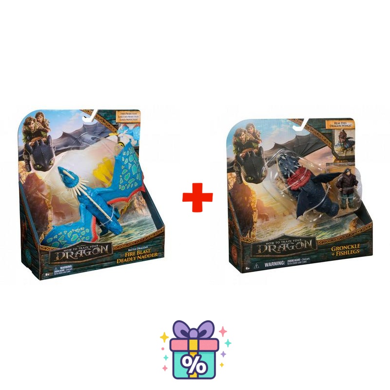 Günstiges Set: Drachenzähmen leicht gemacht Tödlicher Nadder schießende Pfeile + Gronckel und Fischbein