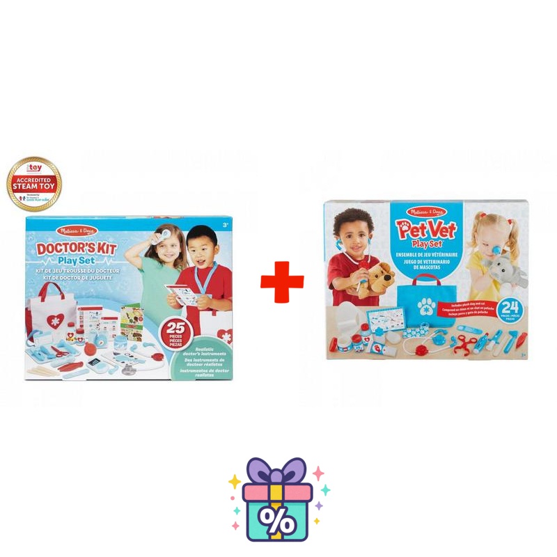 Vorteilset: Melissa & Doug Doktorspiel + Tierarztespiel