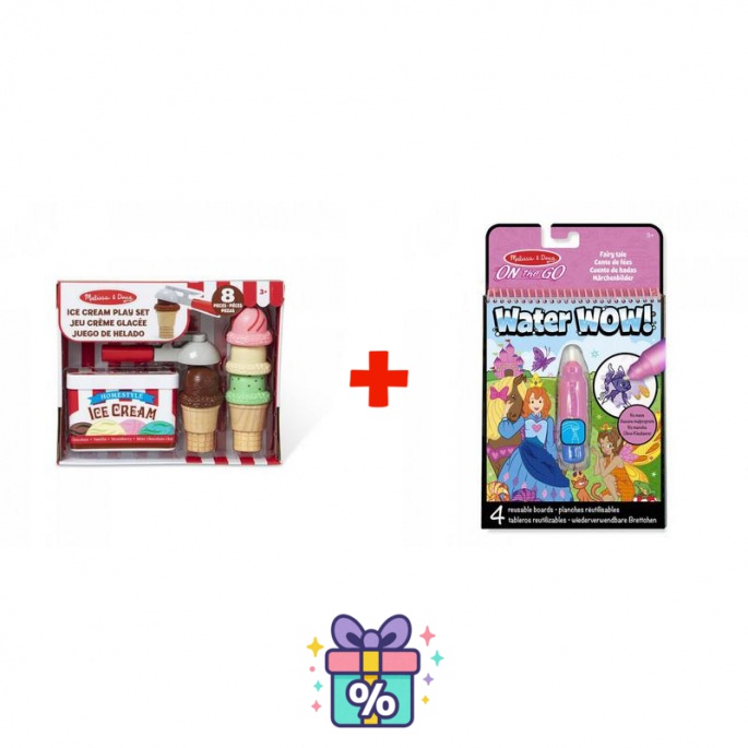 AKTION: Melissa & Doug Eiskugeln Set + Water WOW Märchen mit Wasser GRATIS