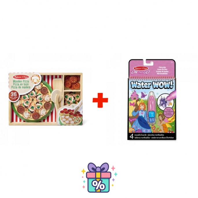 AKTION: Melissa & Doug Pizza Party Set + Water WOW Zaubermalerei Märchen GRATIS