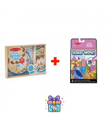 AKTION: Melissa & Doug Geburtstagstorte Set + Water WOW Wassermalerei Märchen GRATIS