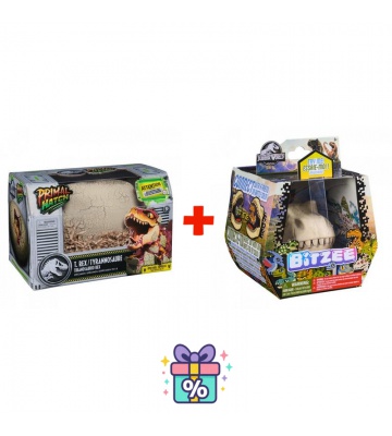 Kostenvorteil-Set: Interaktiver Dino T-rex, der aus einem Ei schlüpft + Bitzee Jurassic World mit Dinosauriern