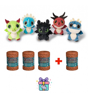 AKTION 3+1 gratis: Drachenzähmen leicht gemacht - 4 Plüschdrachen im Fass zum Preis von 3