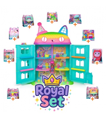 Royal-Set: Gabby’s Dollhouse großer Party-Haus mit 9 Accessoires + Plüsch DJ Catnip GRATIS
