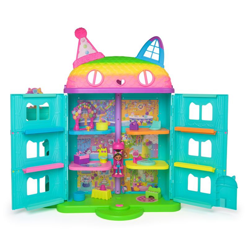 AKTION: Gabby’s Dollhouse großes Haus Feier + interaktive Puppe + Ohren GRATIS