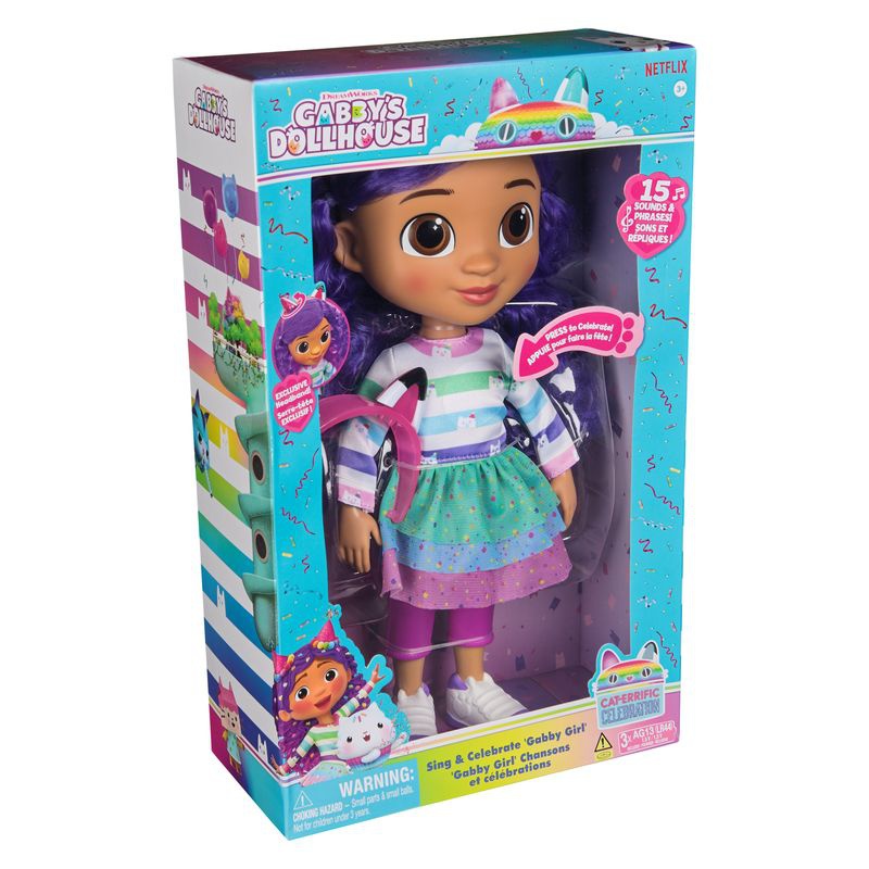 AKTION: Gabby’s Dollhouse großes Haus Feier + interaktive Puppe + Ohren GRATIS