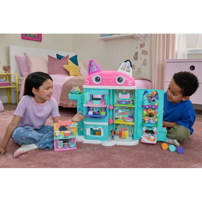 AKTION: Gabby’s Dollhouse großes Haus aus dem Film + interaktive Puppe + Ohren KOSTENLOS