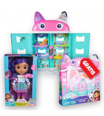 AKTION: Gabby’s Dollhouse großes Haus aus dem Film + interaktive Puppe + Ohren KOSTENLOS