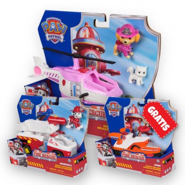 AKTION: Paw Patrol Fire Rescue Fahrzeuge Skye + Marshall + Zuma KOSTENLOS