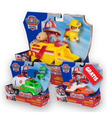AKTION: Paw Patrol Fire Rescue Fahrzeuge Rubble + Rocky + Zuma GRATIS