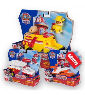 AKTION: Paw Patrol Fire Rescue Fahrzeuge Rubble + Marshall + Zuma KOSTENLOS