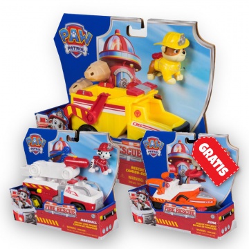 AKTION: Paw Patrol Fire Rescue Fahrzeuge Rubble + Marshall + Zuma KOSTENLOS
